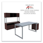 Alera Open Office Desk Series Low File Cabinet Credenza, 2-Drawer: Pencil/File,Legal/Letter,1 Shelf,Mahogany,29.5x19.13x22.88