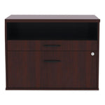 Alera Open Office Desk Series Low File Cabinet Credenza, 2-Drawer: Pencil/File,Legal/Letter,1 Shelf,Mahogany,29.5x19.13x22.88