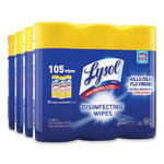 Disinfecting Wipes, 1-Ply, 7 x 7.25, Lemon and Lime Blossom, White, 35 Wipes/Canister, 3 Canisters/Pack, 4 Packs/Carton