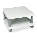 Wave Design Under-Desk Printer Stand, Plastic, 2 Shelves, 20" x 17.5" x 11.5", White/Charcoal Gray