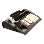 Notes Dispenser with Weighted Base, 9 Compartments, Plastic, 10.25 x 6.75 x 2.75, Black