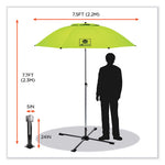 Shax 6199 Lightweight Work Umbrella Stand Kit, 7.5 ft dia x 92" Tall, Polyester/Steel, Lime, Ships in 1-3 Business Days