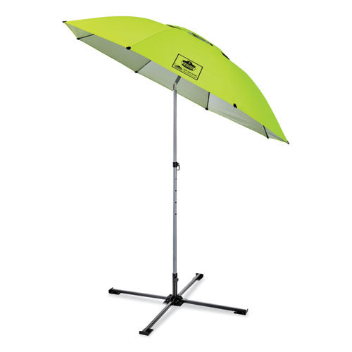 Shax 6199 Lightweight Work Umbrella Stand Kit, 7.5 ft dia x 92" Tall, Polyester/Steel, Lime, Ships in 1-3 Business Days