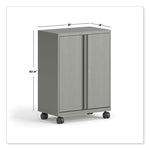 Smartlink Mobile Cabinet, 10 Compartments, 30w x 18d x 42.32h, Platinum Metallic