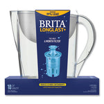 Pacifica Pitcher with Longlast+ Filter, 0.63 gal, White/Clear