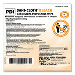 Sani-Cloth Bleach Germicidal Disposable Wipe Refill, 1-Ply, 7.5 x 15, Unscented, White, 160/Bag, 2 Bags/Carton