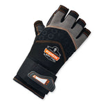 ProFlex 910 Half-Finger Impact Gloves + Wrist Support, Black, Medium, Pair, Ships in 1-3 Business Days