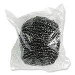 Stainless Steel Scrubber, 3.93 x 1.96, Silver, 72/Carton