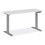 AdaptivErgo Sit-Stand Three-Stage Electric Height-Adjustable Table with Memory Controls, 60” x 24” x 30" to 49", White