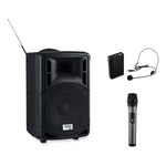 Wireless PA System with Wireless Headset Microphone, 40 W, Black, Ships in 1-3 Business Days