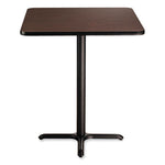 Cafe Table, 36w x 36d x 42h, Square Top/X-Base, Mahogany Top, Black Base