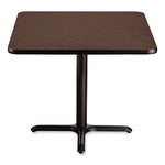 Cafe Table, 36w x 36d x 30h, Square Top/X-Base, Mahogany Top, Black Base