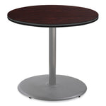 Cafe Table, 36" Diameter x 30h, Round Top/Base, Mahogany Top, Gray Base, Ships in 7-10 Business Days