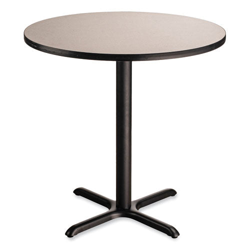 Cafe Table, 36" Diameter x 36h, Round Top/X-Base, Gray Nebula Top, Black Base