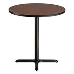 Cafe Table, 36" Diameter x 36h, Round Top/X-Base, Mahogany Top, Black Base