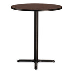 Cafe Table, 36" Diameter x 42h, Round Top/X-Base, Mahogany Top, Black Base