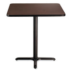 Cafe Table, 36w x 36d x 36h, Square Top/X-Base, Mahogany Top, Black Base