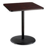 Cafe Table, 36w x 36d x 42h, Square Top/Round Base, Mahogany Top, Black Base, Ships in 7-10 Business Days