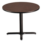 Cafe Table, 36" Diameter x 30h, Round Top/X-Base, Mahogany Top, Black Base