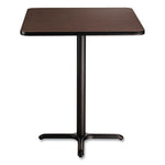 Cafe Table, 36w x 36d x 30h, Square Top/X-Base, Mahogany Top, Black Base