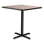 Cafe Table, 36w x 36d x 36h, Square Top/X-Base, Gray Nebula Top, Black Base