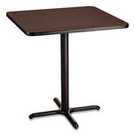 Cafe Table, 36w x 36d x 36h, Square Top/X-Base, Mahogany Top, Black Base, Ships in 7-10 Business Days