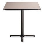 Cafe Table, 36w x 36d x 36h, Square Top/X-Base, Gray Nebula Top, Black Base, Ships in 7-10 Business Days