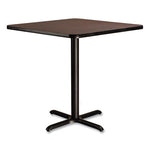 Cafe Table, 36w x 36d x 36h, Square Top/X-Base, Mahogany Top, Black Base