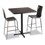 Cafe Table, 36w x 36d x 42h, Square Top/X-Base, Mahogany Top, Black Base