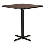 Cafe Table, 36w x 36d x 42h, Square Top/X-Base, Mahogany Top, Black Base