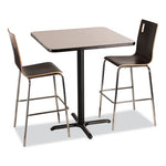 Cafe Table, 36w x 36d x 42h, Square Top/X-Base, Gray Nebula Top, Black Base