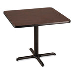 Cafe Table, 36w x 36d x 30h, Square Top/X-Base, Mahogany Top, Black Base, Ships in 7-10 Business Days