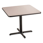 Cafe Table, 36w x 36d x 30h, Square Top/X-Base, Gray Nebula Top, Black Base