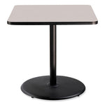 Cafe Table, 36w x 36d x 36h, Square Top/Round Base, Gray Nebula Top, Black Base, Ships in 7-10 Business Days