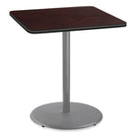 Cafe Table, 36w x 36d x 42h, Square Top/Round Base, Gray Nebula Top, Black Base