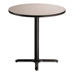 Cafe Table, 36" Diameter x 36h, Round Top/X-Base, Gray Nebula Top, Black Base