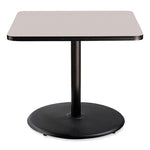 Cafe Table, 36w x 36d x 30h, Square Top/Round Base, Gray Nebula Top, Black Base