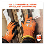 ProFlex 7551 ANSI A5 Coated Waterproof CR Gloves, Small, Orange, Pair, Ships in 1-3 Business Days