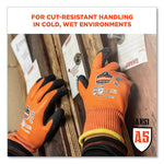 ProFlex 7551-CASE ANSI A5 Coated Waterproof CR Gloves, Orange, Large, 144 Pairs/Carton, Ships in 1-3 Business Days