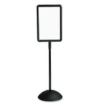 WriteWay Double-Sided Magnetic Dry Erase Standing Message Sign, Rectangle, 65" Tall Black Stand, 14.25 x 22.25 White Face