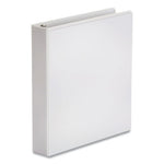 Economy Round Ring View Binder, 3 Rings, 0.5" Capacity, 11 x 8.5, White, 12/Carton