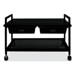 Underdesk Machine Stand with Drawers, 25.3w x 15.8d x 15.4h, Black, Ships in 4-6 Business Days