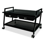 Underdesk Machine Stand with Drawers, 25.3w x 15.8d x 15.4h, Black, Ships in 4-6 Business Days