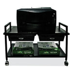 Underdesk Machine Stand with Drawers, 25.3w x 15.8d x 15.4h, Black, Ships in 4-6 Business Days