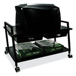 Underdesk Machine Stand with Drawers, 25.3w x 15.8d x 15.4h, Black, Ships in 4-6 Business Days