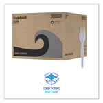 Heavyweight Polystyrene Cutlery, Fork, White, 1000/Carton