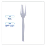 Heavyweight Polystyrene Cutlery, Fork, White, 1000/Carton