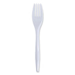 Mediumweight Wrapped Polypropylene Cutlery, Fork, White, 1000/Carton