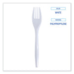 Mediumweight Wrapped Polypropylene Cutlery, Fork, White, 1000/Carton