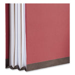 Bright Colored Pressboard Classification Folders, 2" Expansion, 2 Dividers, 6 Fasteners, Legal Size, Ruby Red, 10/Box